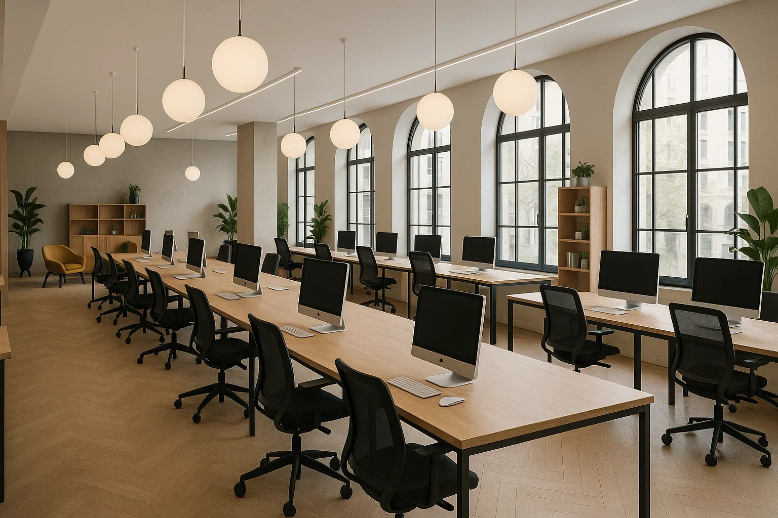 Phòng làm việc kiểu Co-Working phong cách hiện đại