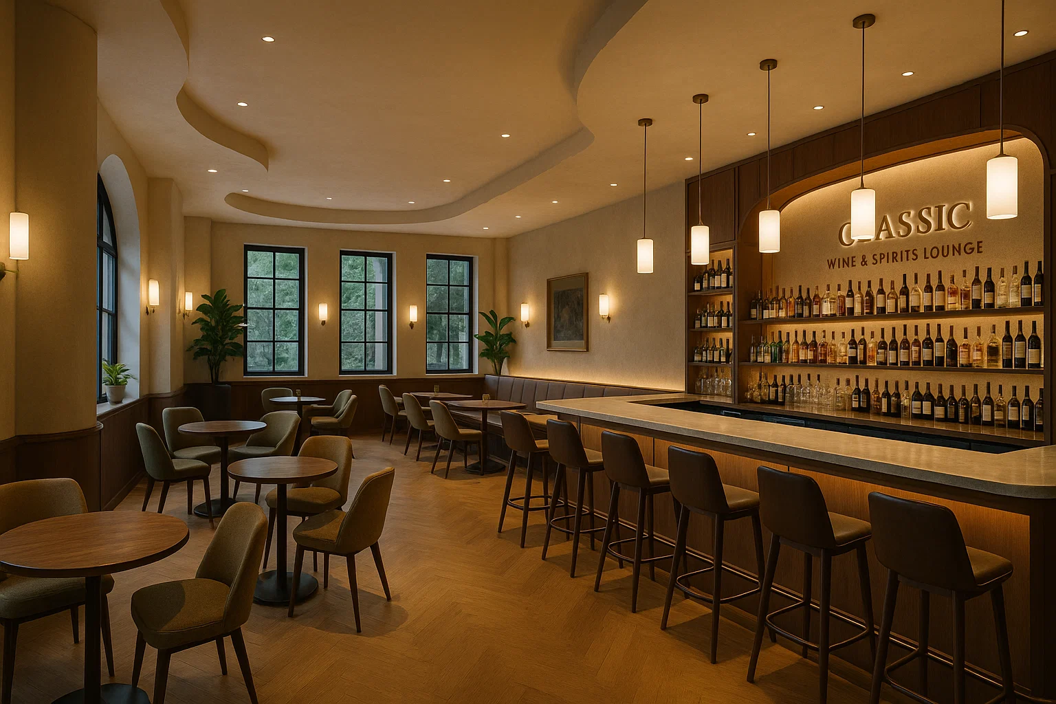 Wine & Spirits Lounge phong cách cổ điển